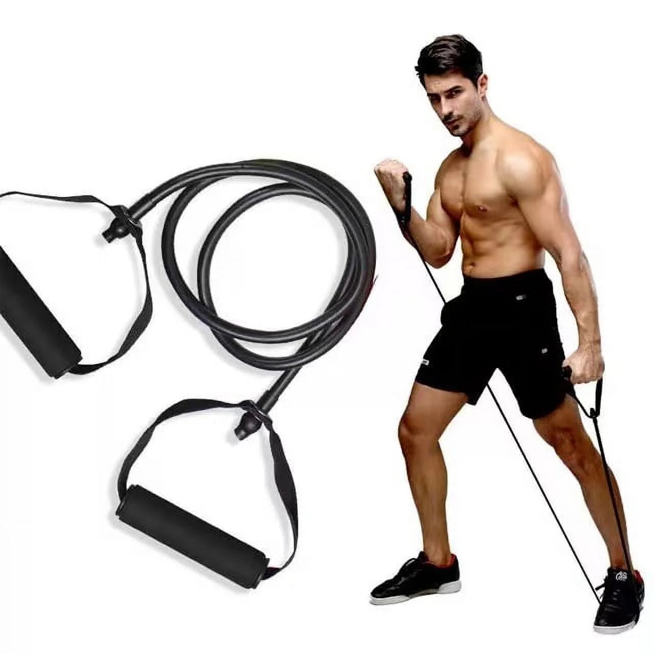 Resistance Bands, Heavy Resistance Level, Premium Durable Exercise Bands, Resistance Band with Handles, Black