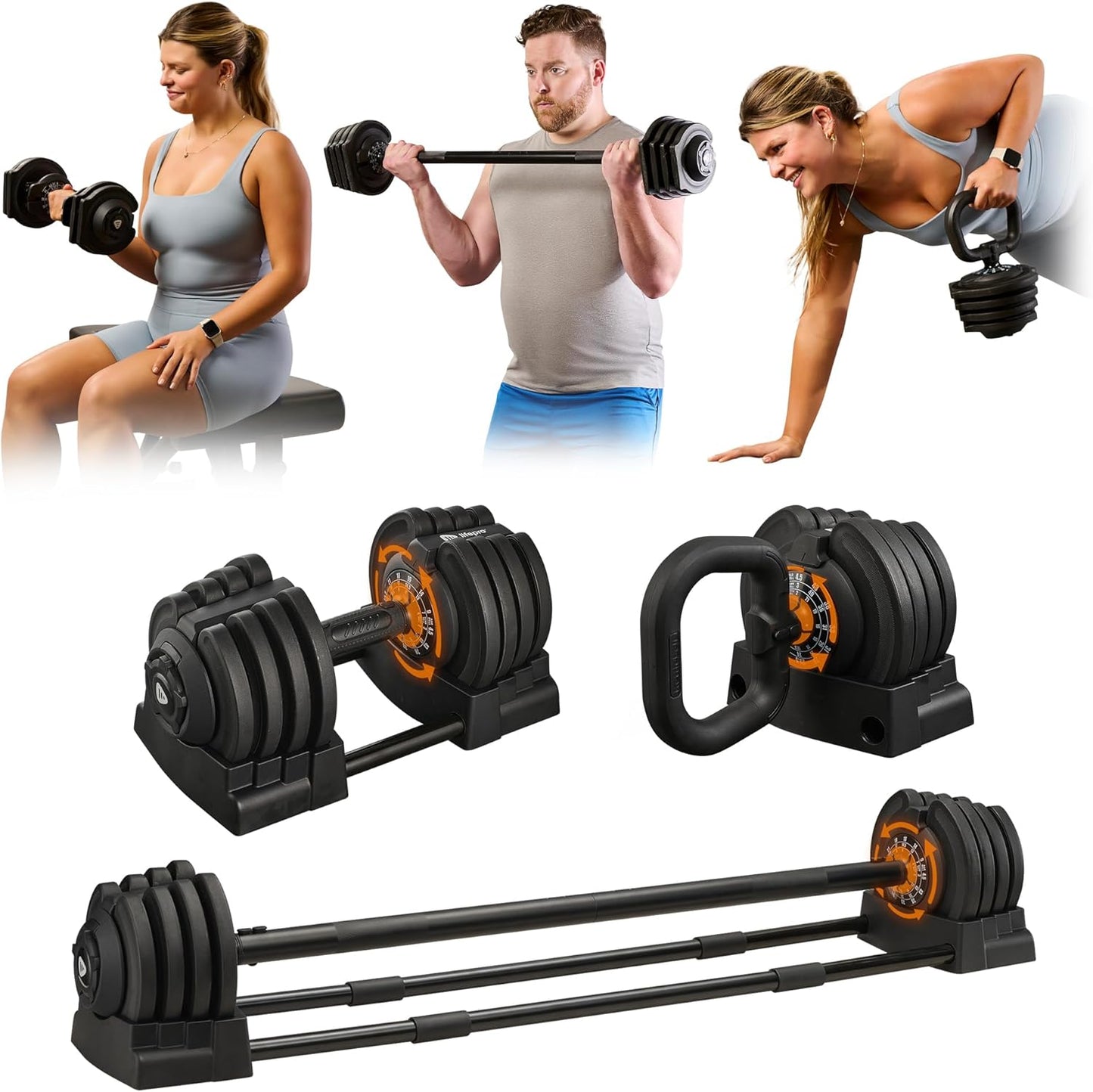 Adjustable Dumbbells Set/Single - 15Lb 25Lb 43Lb  