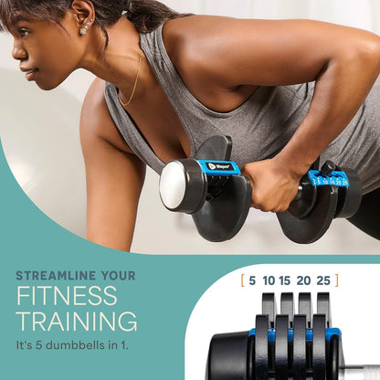 Adjustable Dumbbells Set/Single - 15Lb 25Lb 43Lb  