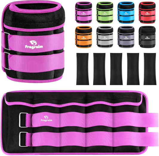 Adjustable Ankle Weights 1-3/4/5/6/8/10/12/15/20 LBS Pair with Removable Weight for Jogging, Gymnastics, Aerobics, Physical Therapy