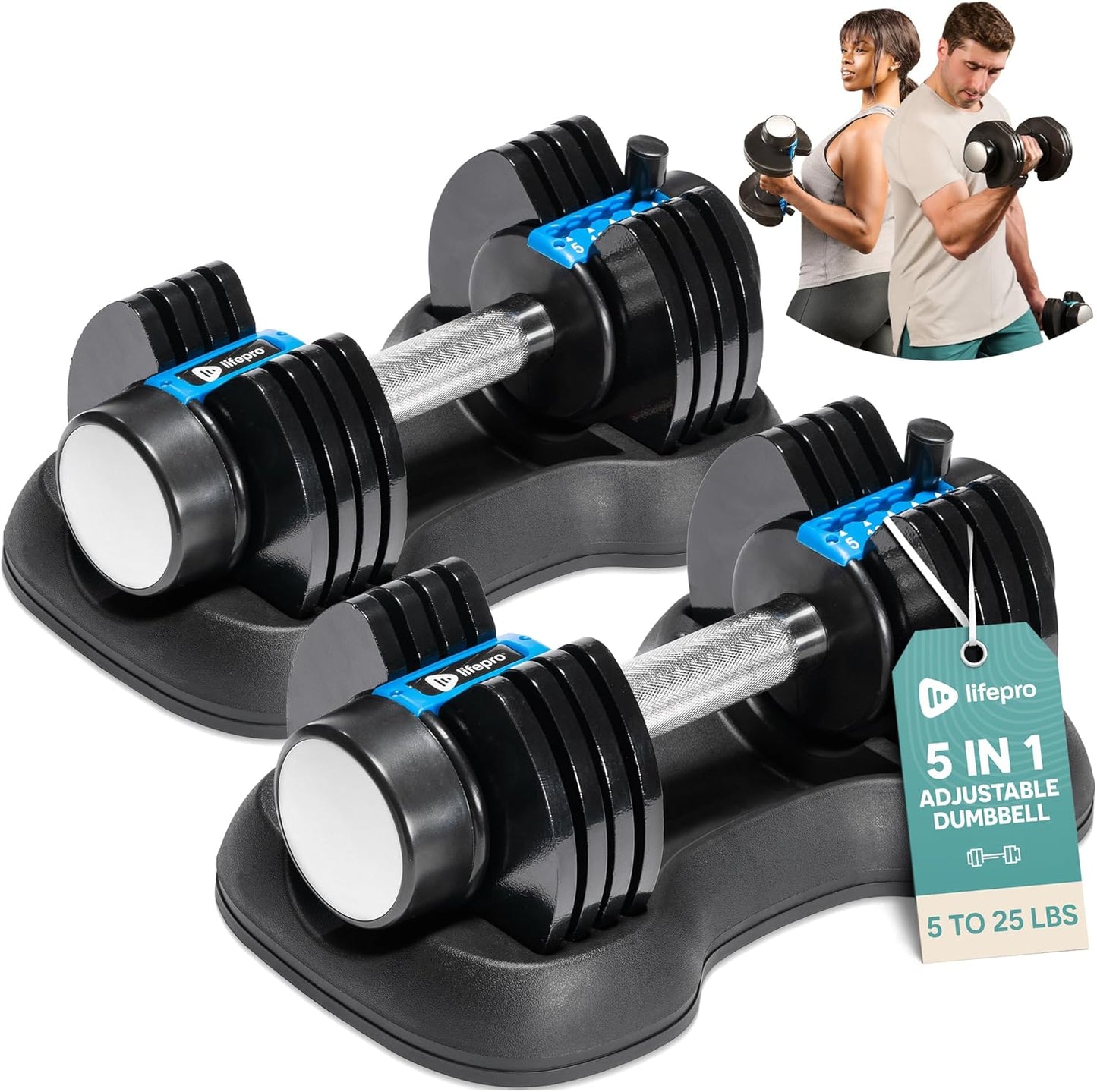 Adjustable Dumbbells Set/Single - 15Lb 25Lb 43Lb  