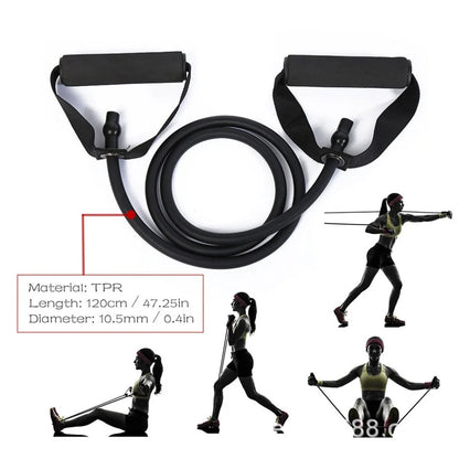 Resistance Bands, Heavy Resistance Level, Premium Durable Exercise Bands, Resistance Band with Handles, Black